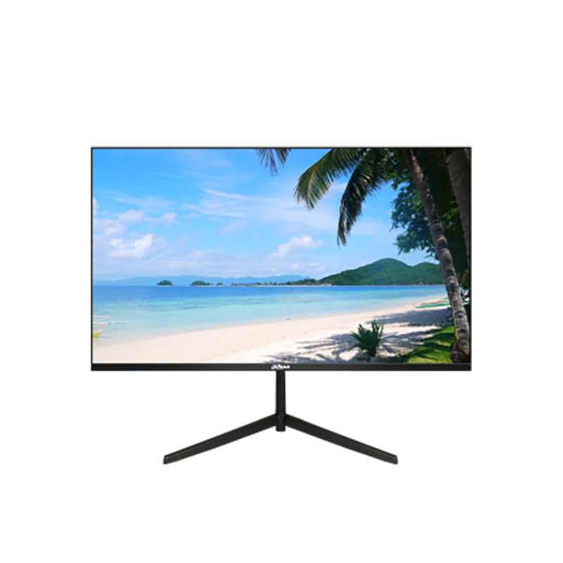 LED DAHUA 24 LM24B200
 monitor displaying a tropical beach scene.
 LED DAHUA 24 LM24B200
 monitor displaying a tropical beach scene.
